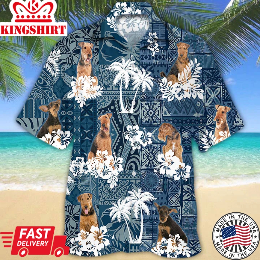 Airedale Terrier Trendy Hawaiian Shirt