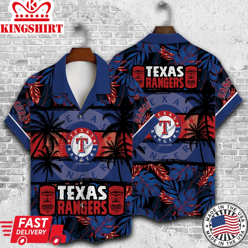 All Over Print Palm Trees Texas Rangers Hawaiian Shirt