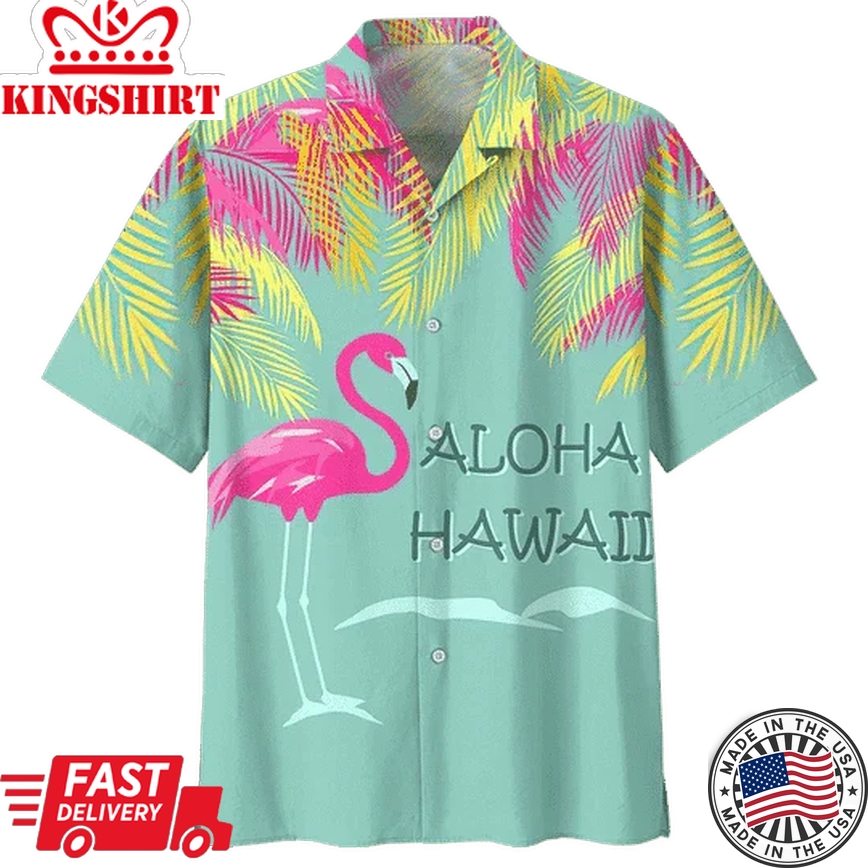 Aloha Hawaii Flamingo Ornamental Design Trendy Hawaiian Shirt