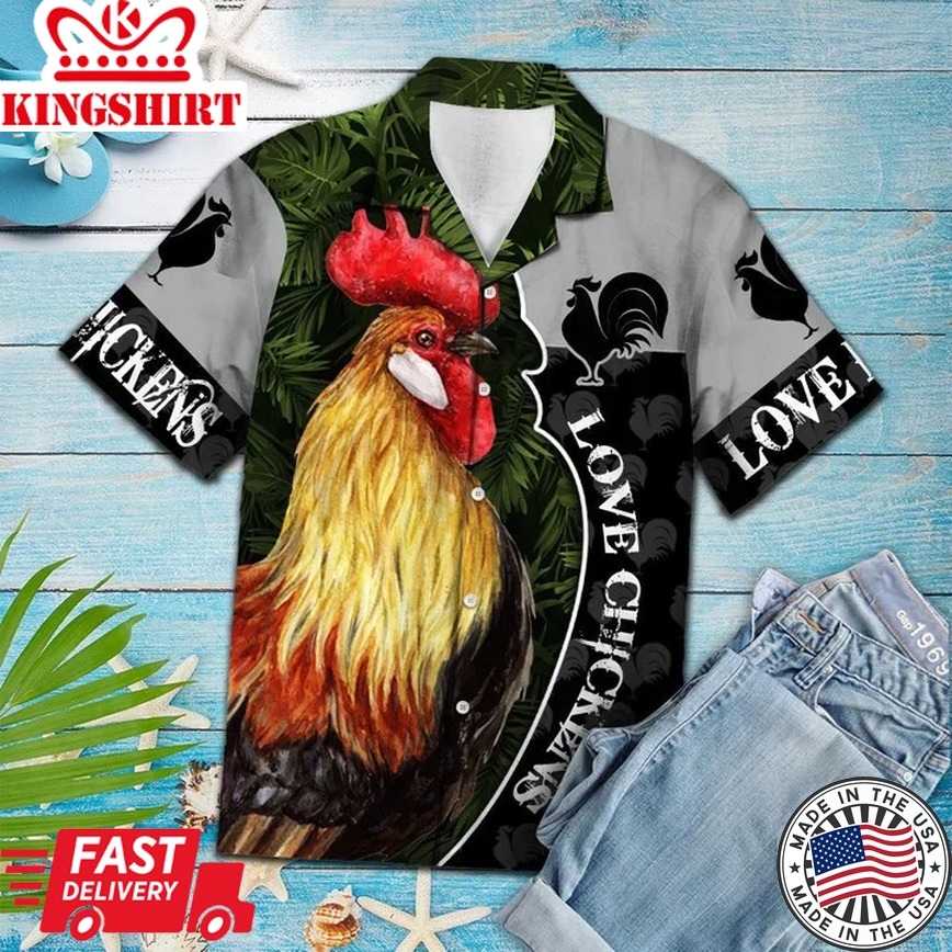 Amazing Asian Chicken Portrait Pattern Trendy Hawaiian Shirt