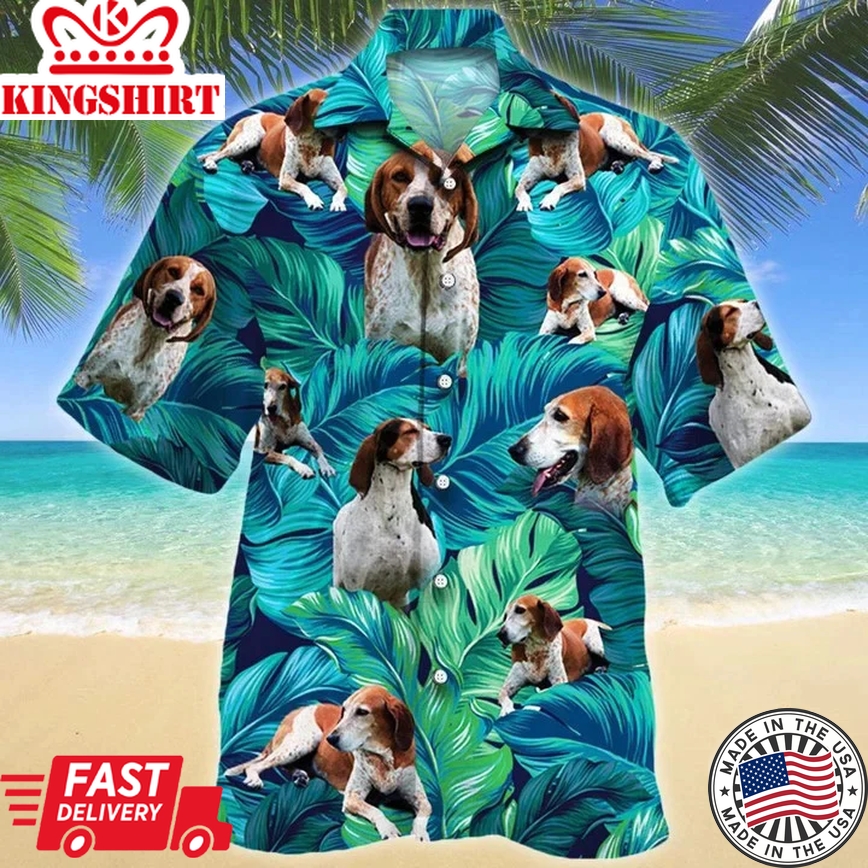 American English Coonhound Dog Lovers Gift Summer Beach Palm Tree Trendy Hawaiian Shirt