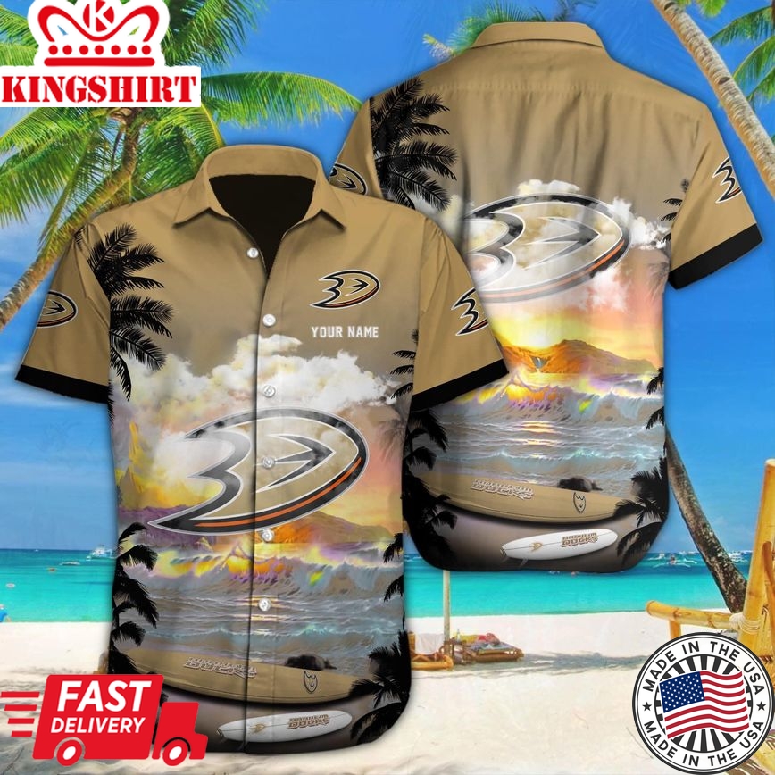 Anaheim Ducks Essence Aloft in Hawaiian Custom Outfit