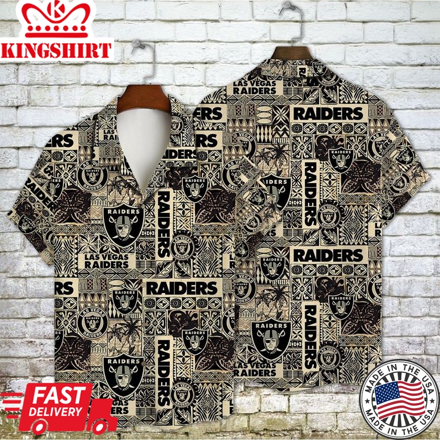 Aop Hawaiian Shirt with Las Vegas Raiders Flair