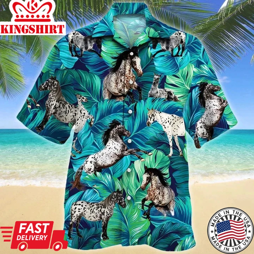 Appaloosa Horse Lovers Summer Beach Palm Tree Trendy Hawaiian Shirt, Summer Hawaii Shirt Family Shirt