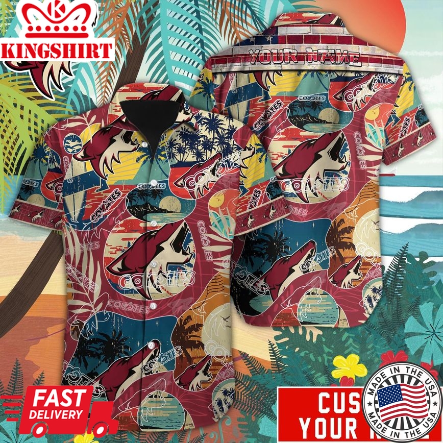 Arizona Coyotes Custom Name Hawaiian Shirt