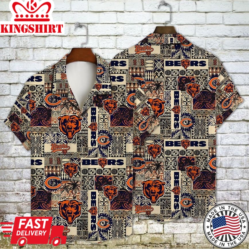 Authentic Hawaiian Shirt Showcasing Chicago Bears