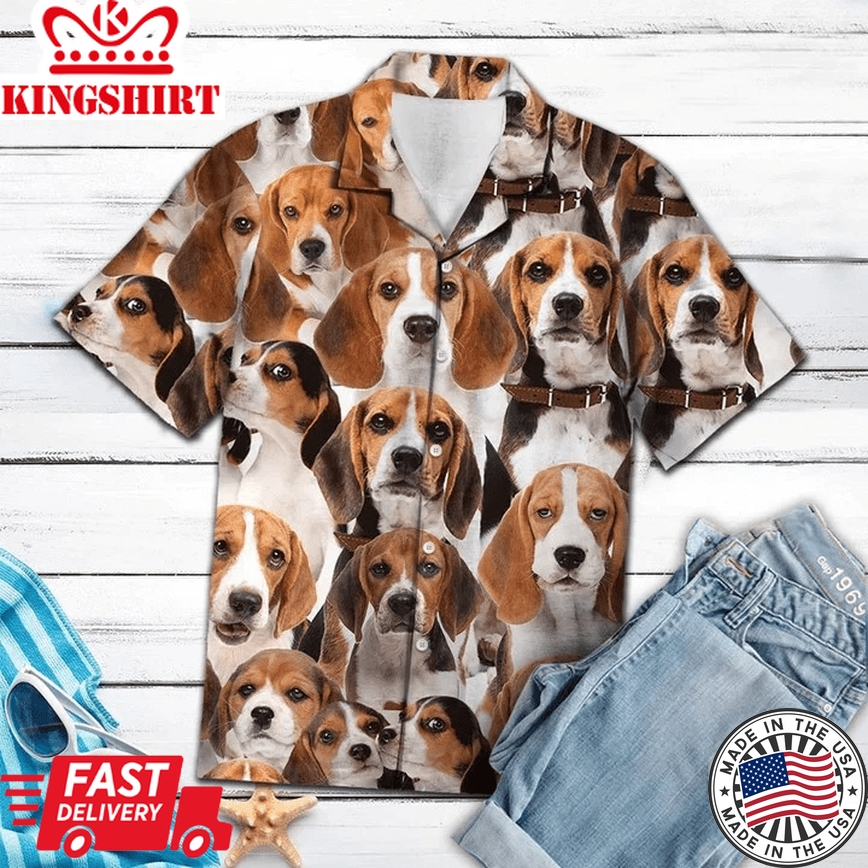 Awesome Beagle Dog Face Gift For Dog Lovers Trendy Hawaiian Shirt, Short Sleeve Hawaiian Aloha Shirt