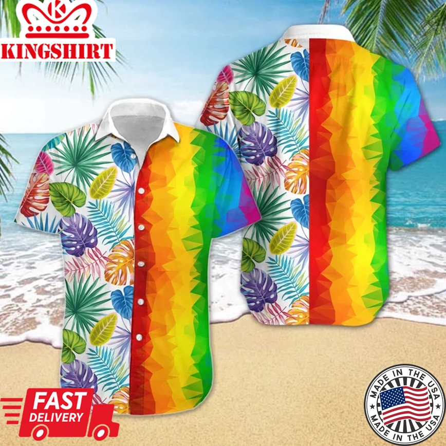 Awesome Lgbt Low Poly Trendy Hawaiian Shirt