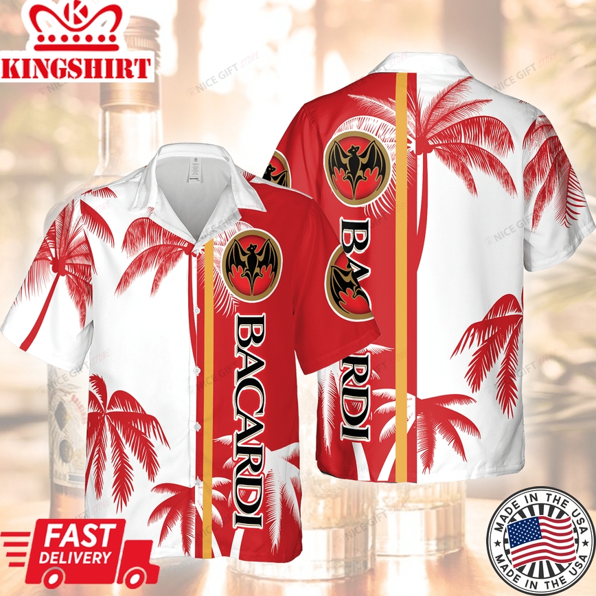 Bacardi Tropical Vacation Themed Hawaiian Shirt