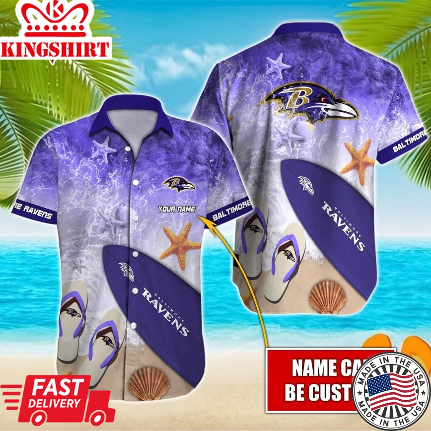 Baltimore Ravens Custom Name Hawaiian Shirt