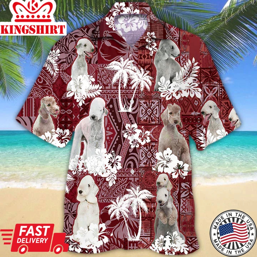 Bedlington Terrier Red Trendy Hawaiian Shirt, Trendy Hawaiian Shirt For Men, Women, Aloha Shirt For Summer