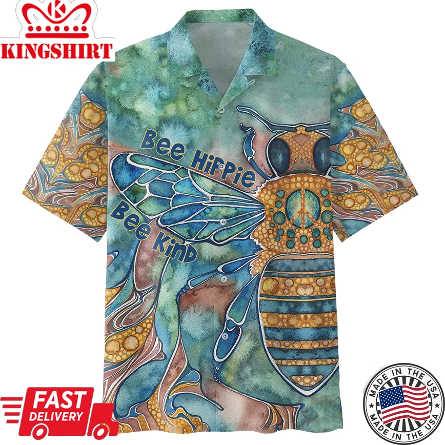 Bee Hippie Psychedelic Hippie Custome Trippy Shirt- Hippie Trendy Hawaiian Shirt