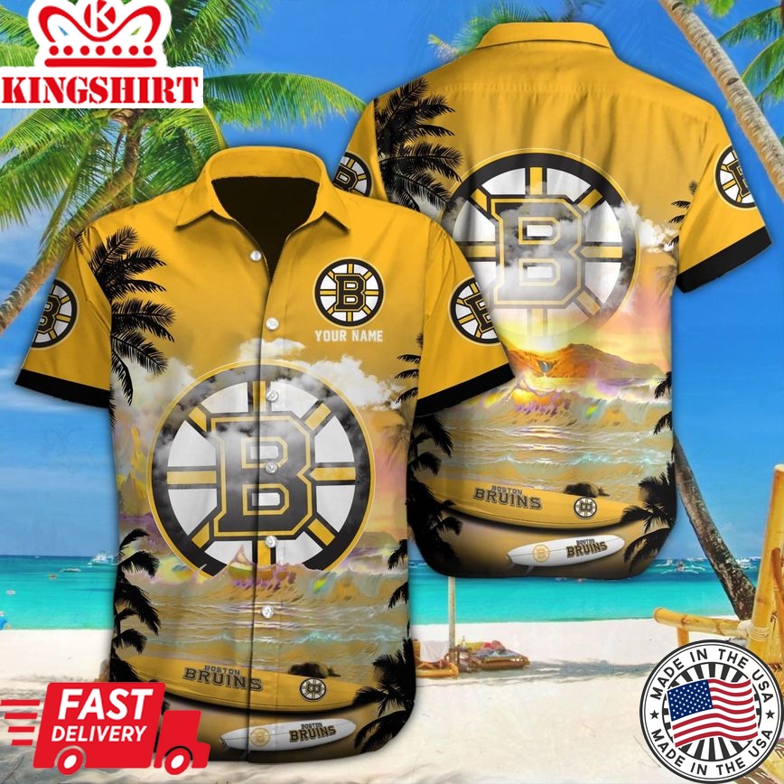 Boston Bruins Adventure Encapsulated in Hawaiian Tee