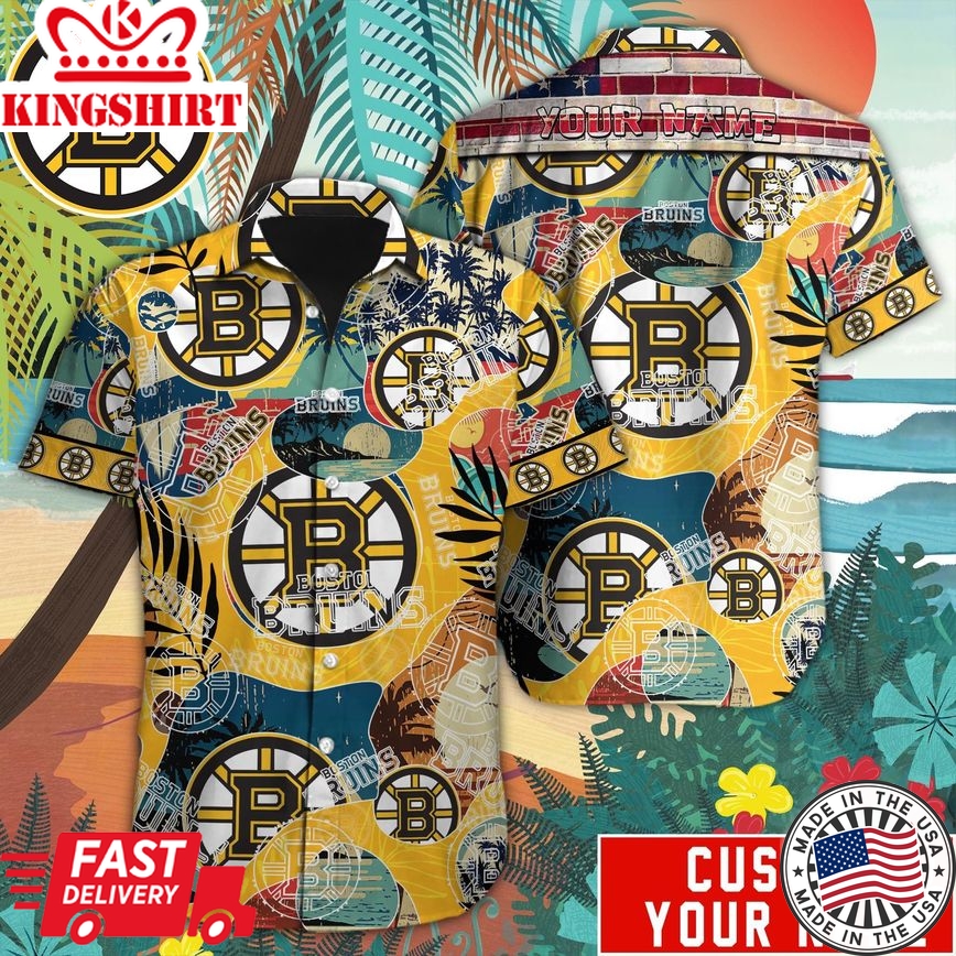 Boston Bruins Custom Name Hawaiian Shirt