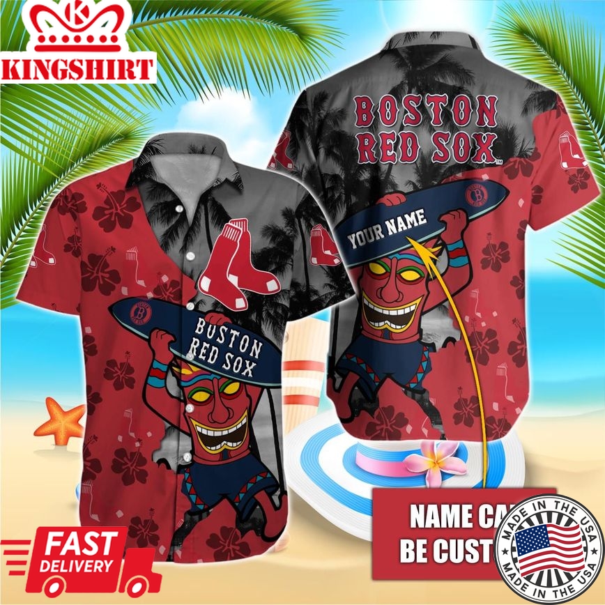 Boston Red Sox Aloha Beach Shirt With Custom Name