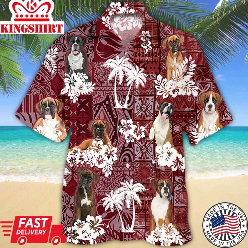 Boxer Dog Trendy Hawaiian Shirt, Gift For Dog Lover Shirts, Animal Summer Shirts, Trendy Hawaiian Shirt Men