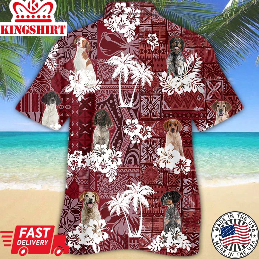 Brittany Spaniel Red Trendy Hawaiian Shirt, Gift For Dog Lover Shirts, Animal Summer Shirts, Trendy Hawaiian Shirt Men