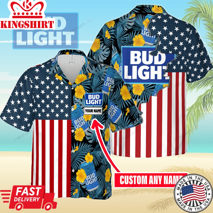 Bud Light Custom Name Hawaiian Vacation MustHave