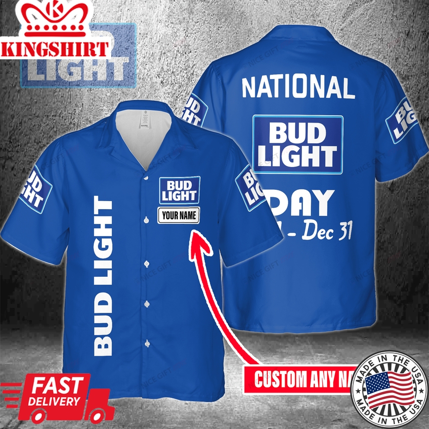 Bud Light Devotees Custom Name Hawaiian Shirt