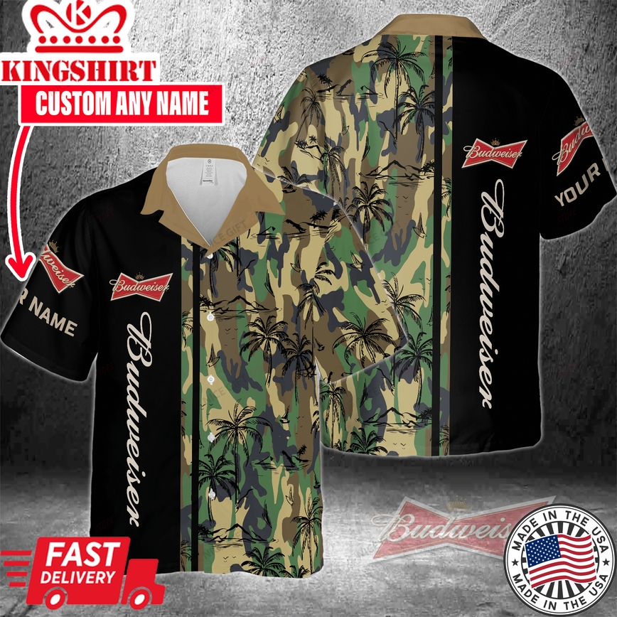 Budweiser Hawaiian Custom Shirt Personalized with Your Name