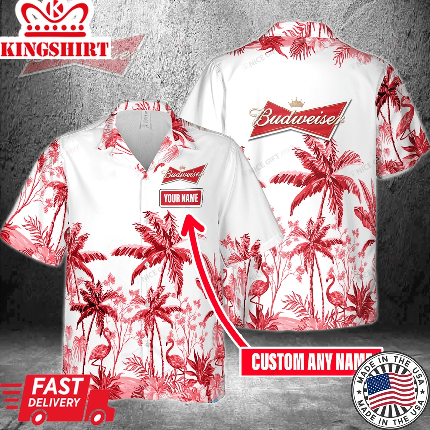 Budweiser Hawaiian Shirt Personalized Name Customized