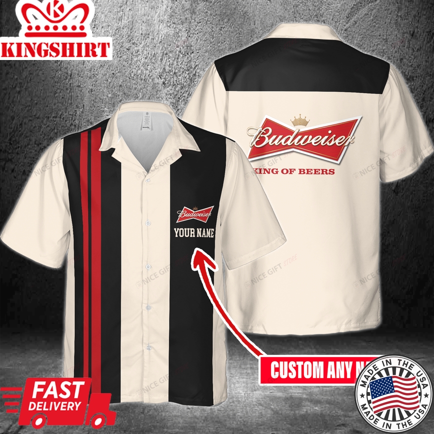 Budweiser Themed Custom Hawaiian Vacation Shirt