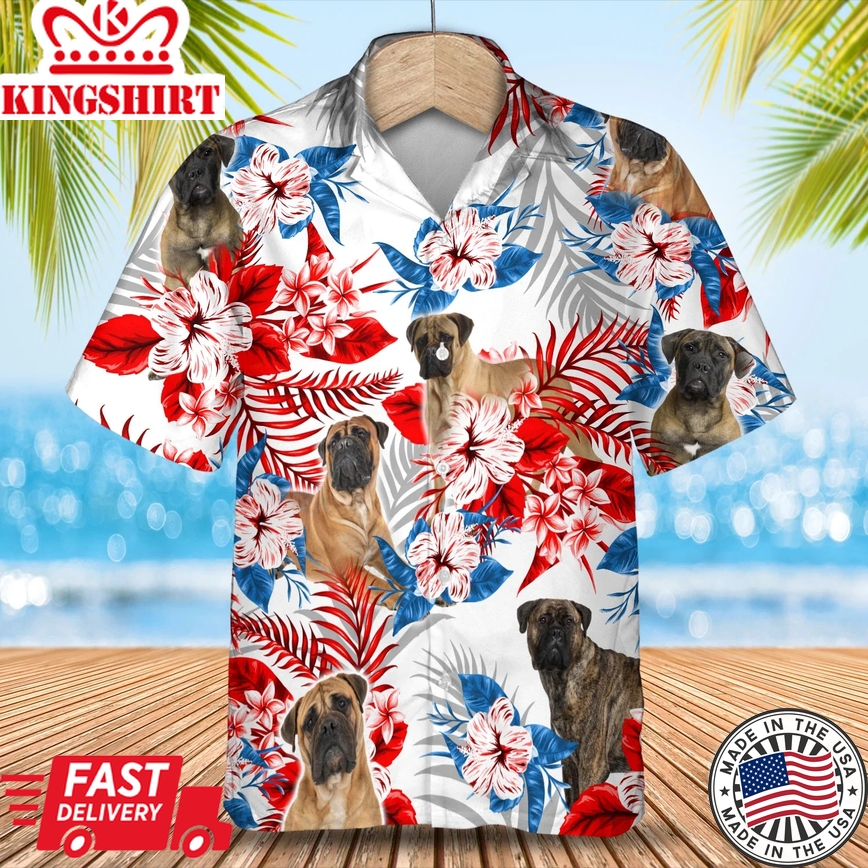 Bullmastiff Trendy Hawaiian Shirt, Summer Aloha Shirt, Men Trendy Hawaiian Shirt, Women Trendy Hawaiian Shirt