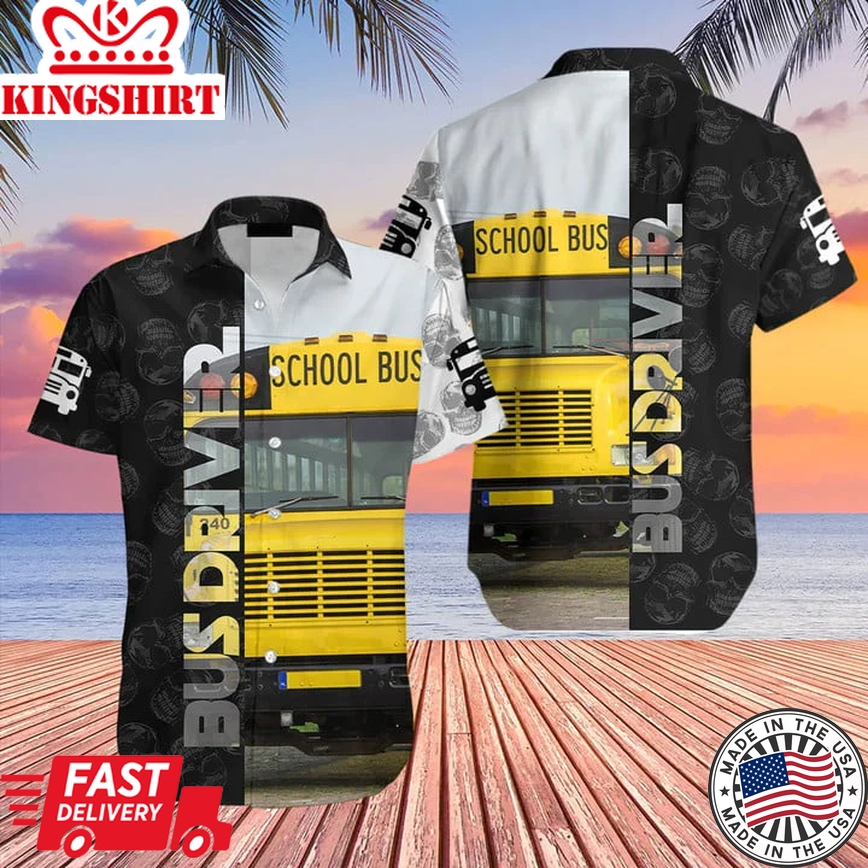 Bus Driver Summer Aloha Shirt, Bus Driver Trendy Hawaiian Shirt For Men, Bus Driver Lover Gifts