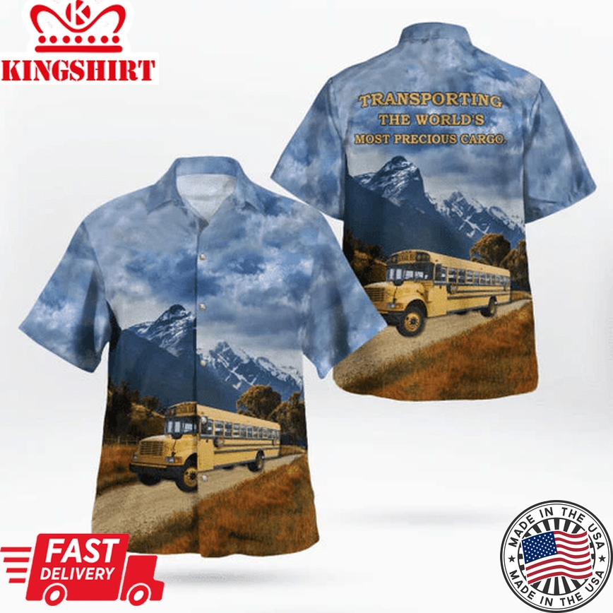 Bus Trendy Hawaiian Shirt, Cool Bus Shirt, Summer Gift For School Bus Driver