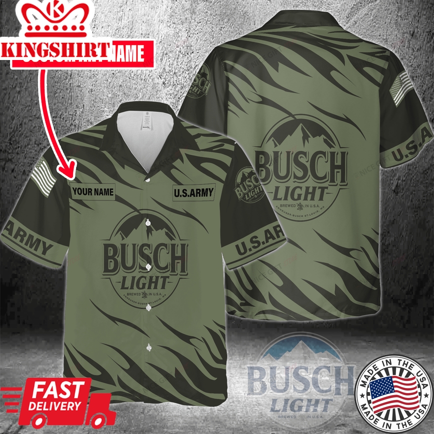 Busch Light Custom Name Shirt in Hawaiian Style