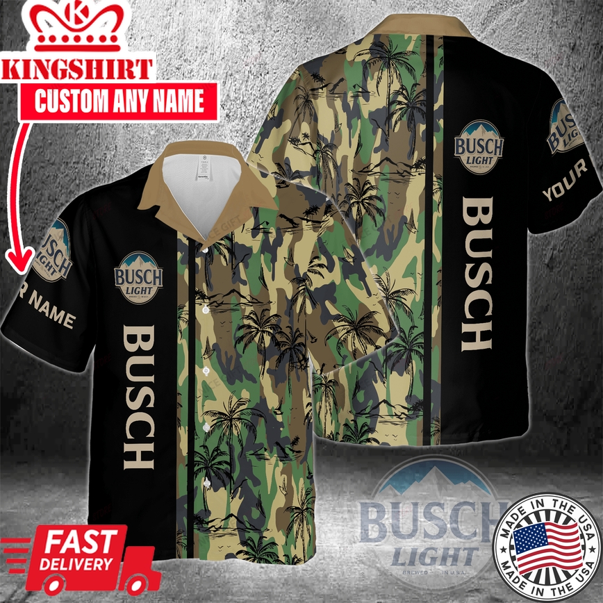 Busch Light Hawaiian Shirt Customized with Your Name