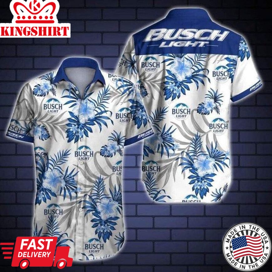 Busch Light Hawaiian Shirt Deluxe Vacation Look