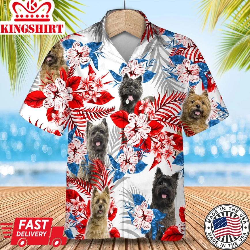 Cairn Terrier Trendy Hawaiian Shirt, Summer Aloha Shirt, Men Trendy Hawaiian Shirt, Women Trendy Hawaiian Shirt