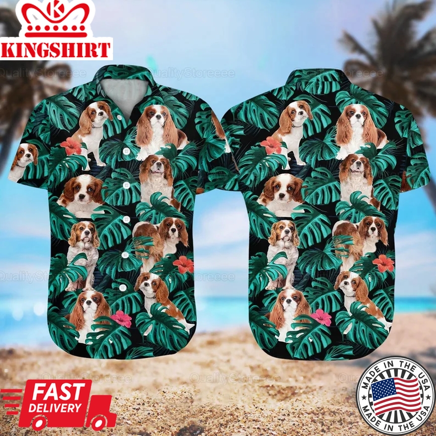 Cavalier King Hawaii Shirt, Shirt For Men, Trendy Hawaiian Shirt, Cavalier Gifts