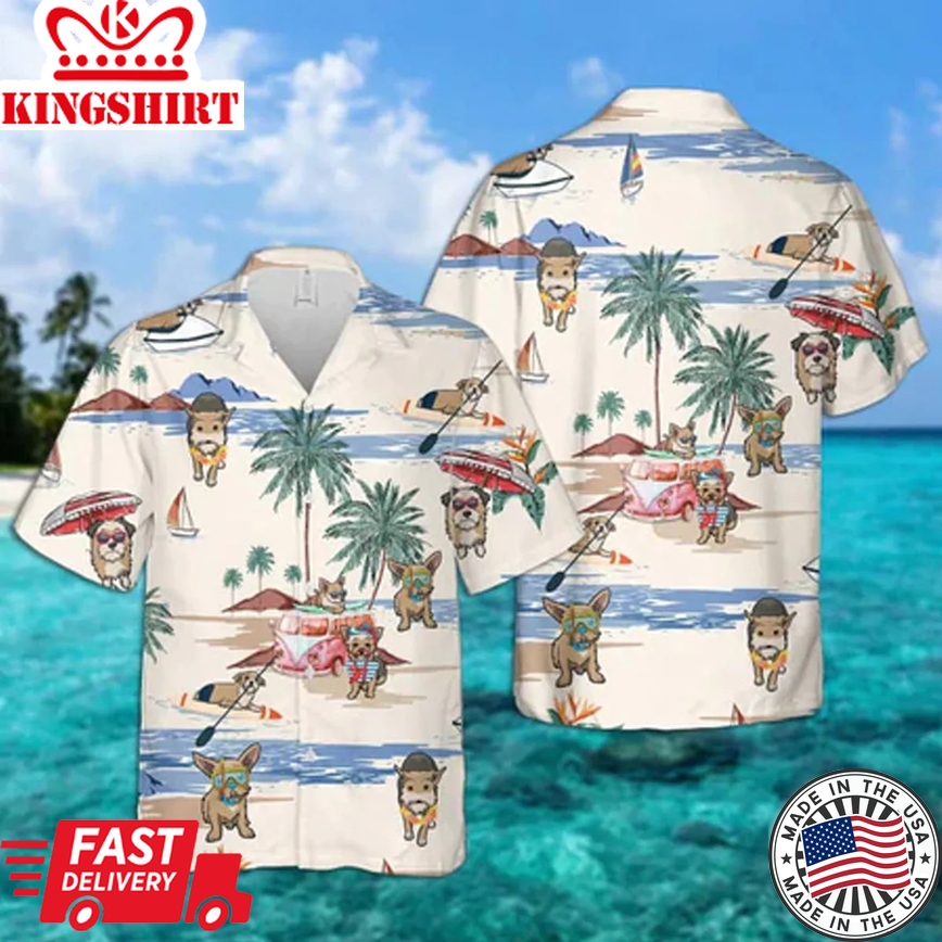 Chorkie Summer Beach Trendy Hawaiian Shirt, Trendy Hawaiian Shirts For Men Short Sleeve Aloha Beach Shirt