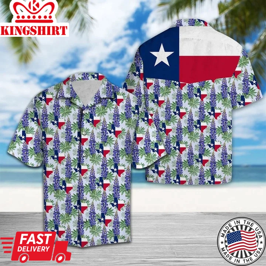 Classic Texas Bluebonnet Flag Trendy Hawaiian Shirt For Men And Women