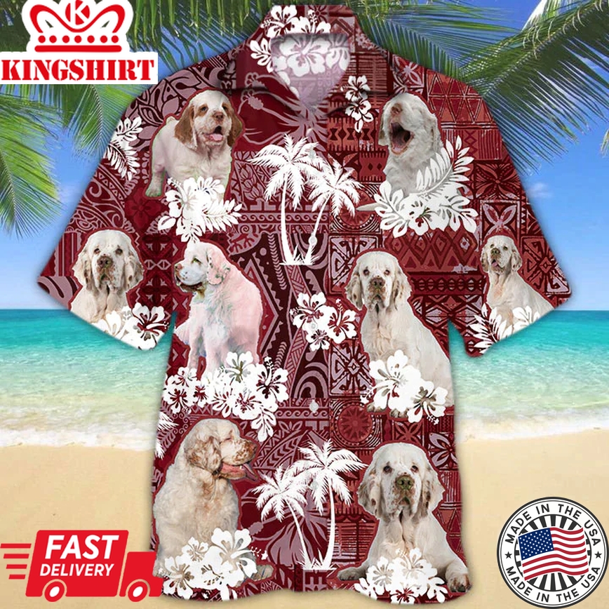 Clumber Spaniel Red Trendy Hawaiian Shirt, Gift For Dog Lover Shirts, Animal Summer Shirts, Trendy Hawaiian Shirt Men