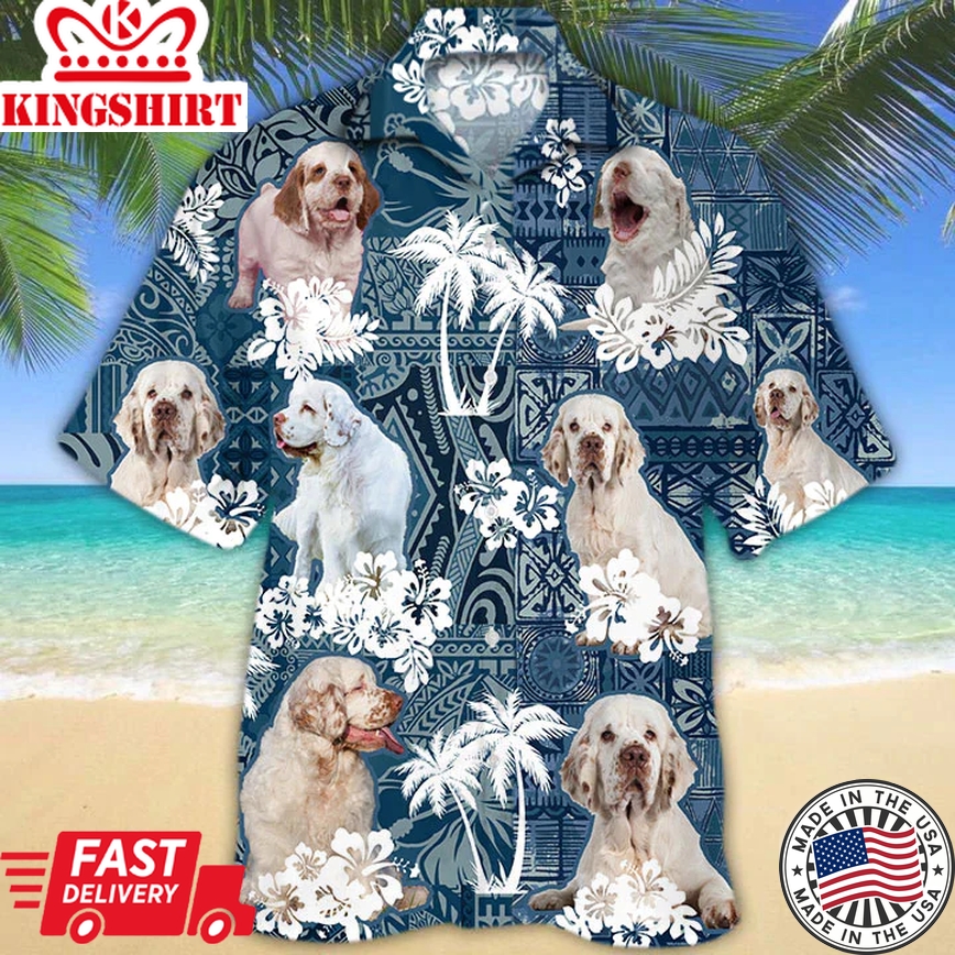 Clumber Spaniel Trendy Hawaiian Shirt