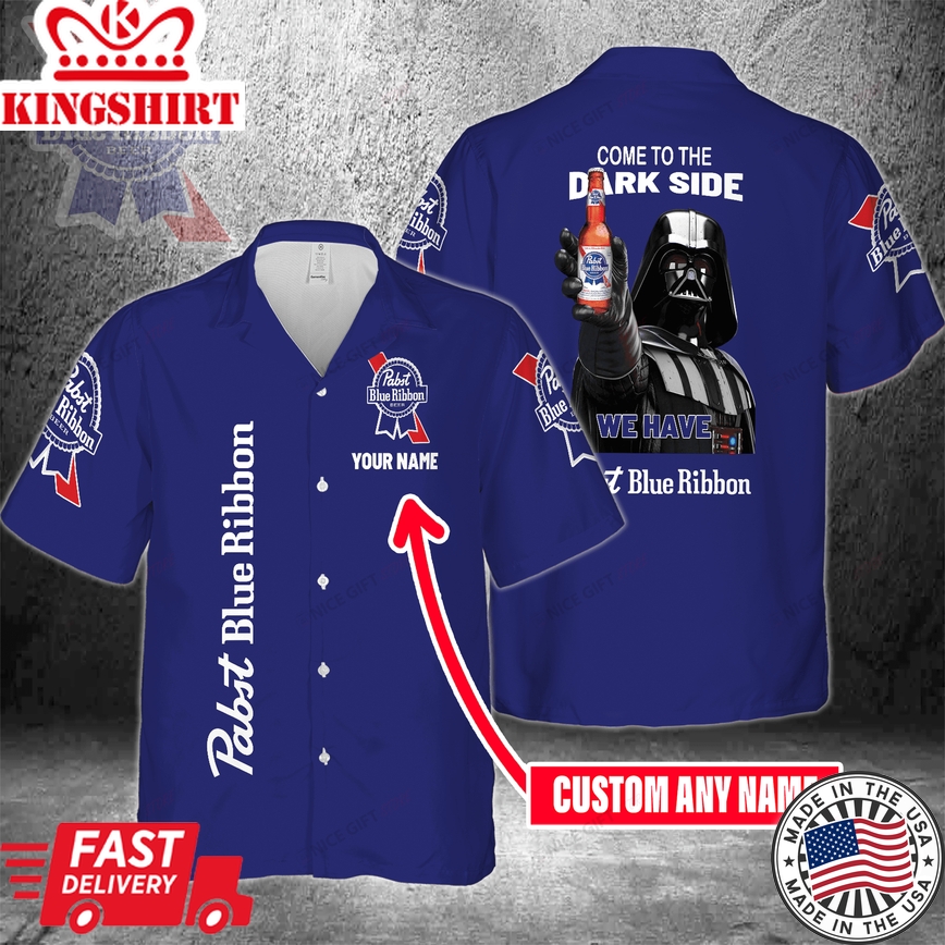 Come To The Dark Side We Have Pabst Blue Ribbon Custom Name Hawaiian Shirt