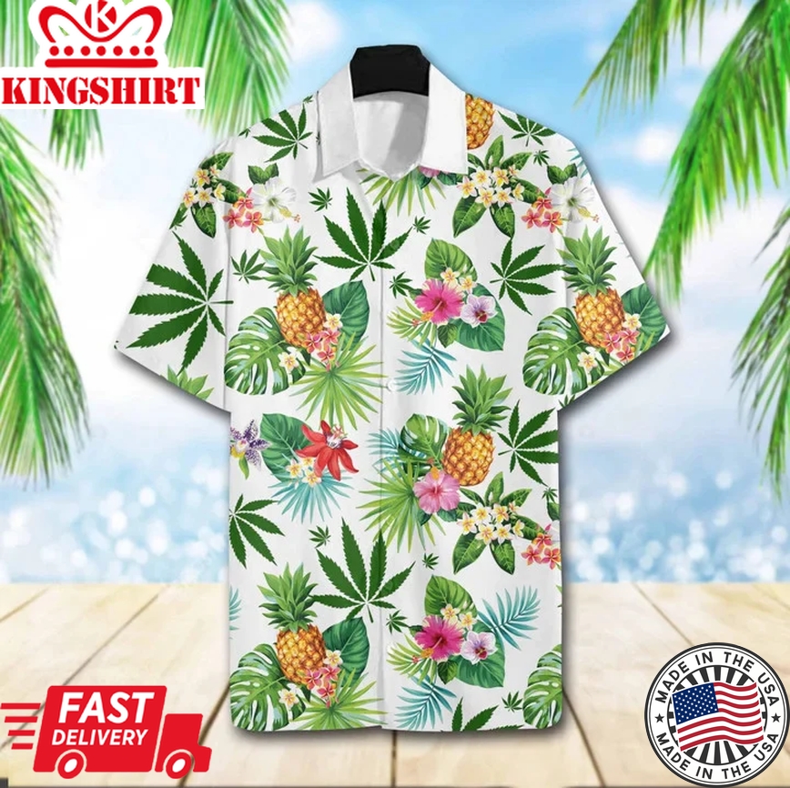 Cool Weed Tropical Forest Design Trendy Hawaiian Shirt