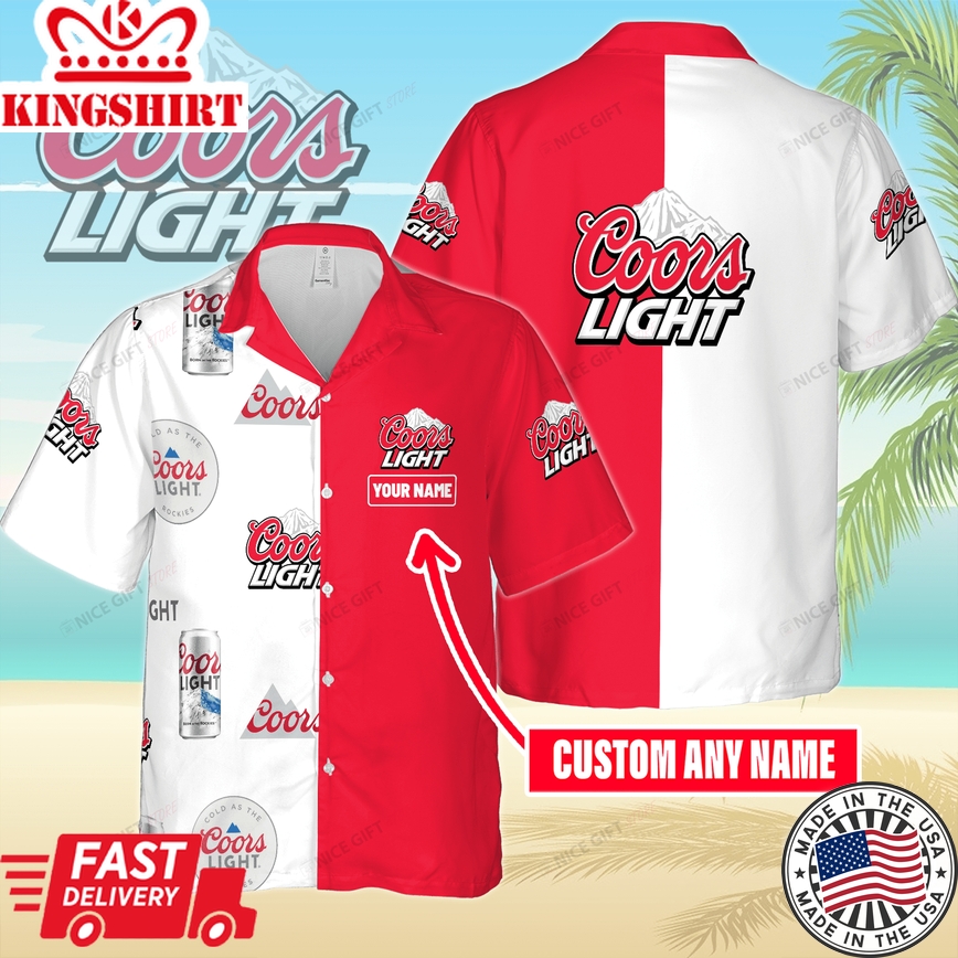 Coors Light Aloha Shirt With Customizable Name