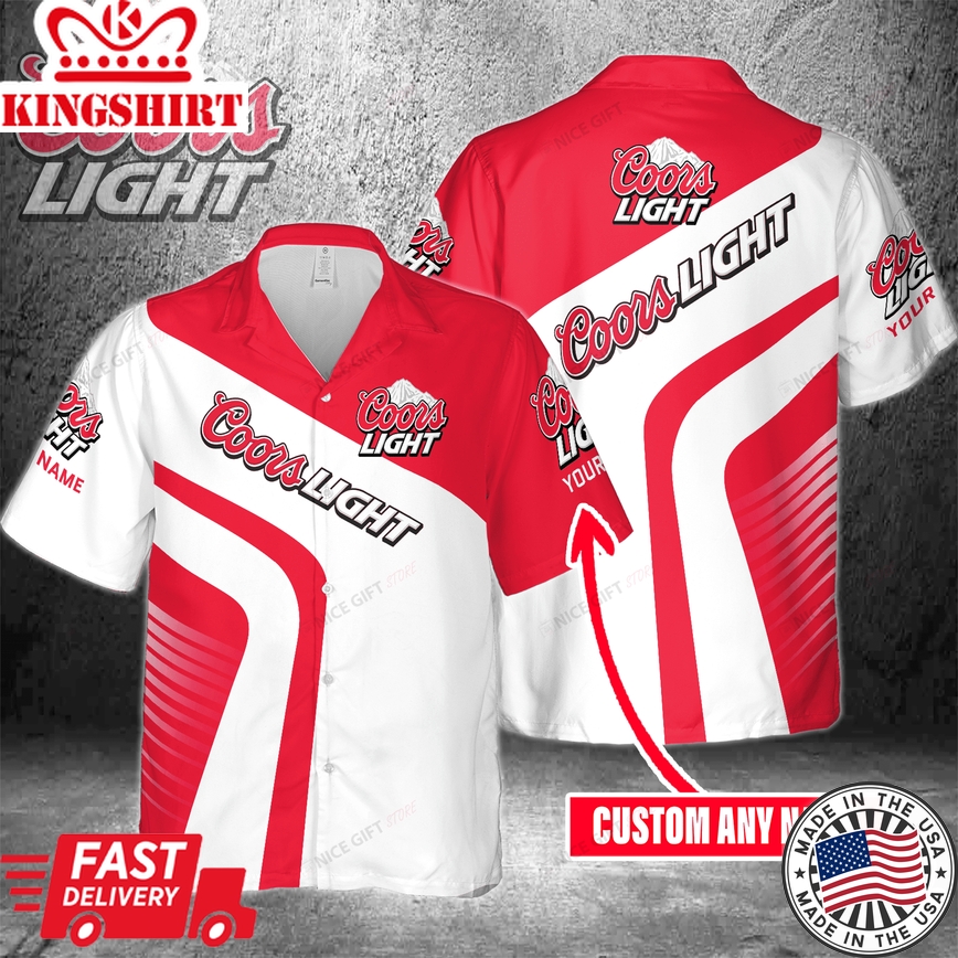 Coors Light Custom Name Printed Hawaiian Vacation Shirt