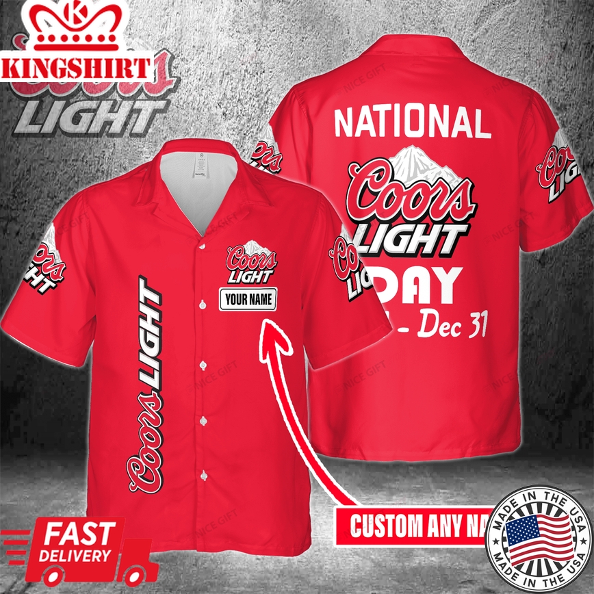 Coors Light Enthusiasts Custom Name Hawaiian Shirt