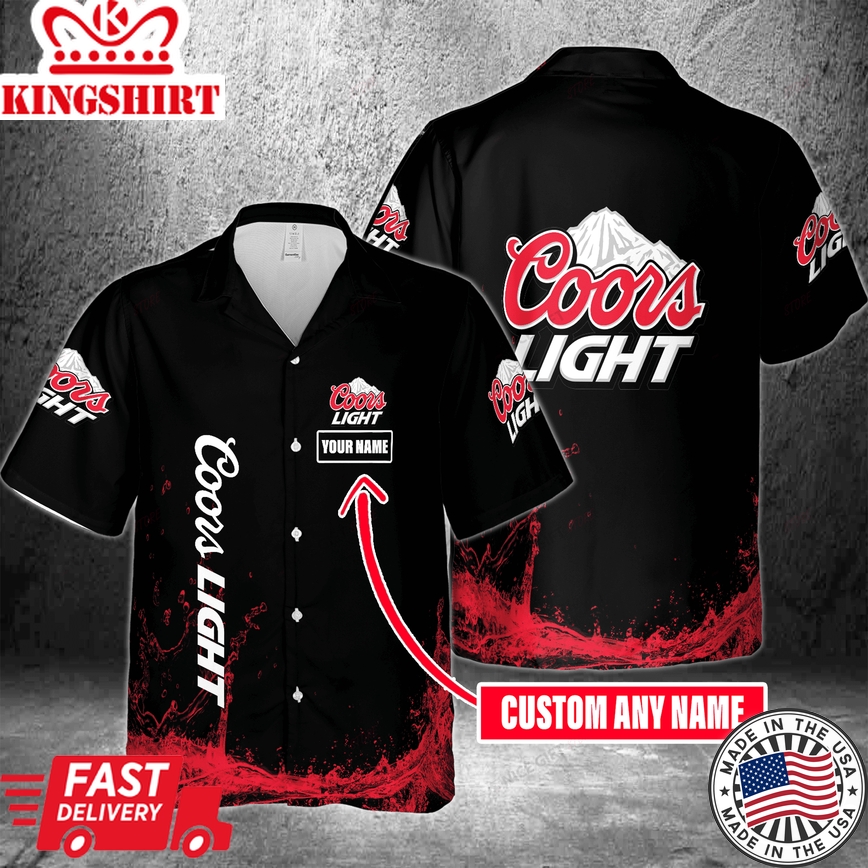 Coors Light Hawaiian Shirt Customized With Name