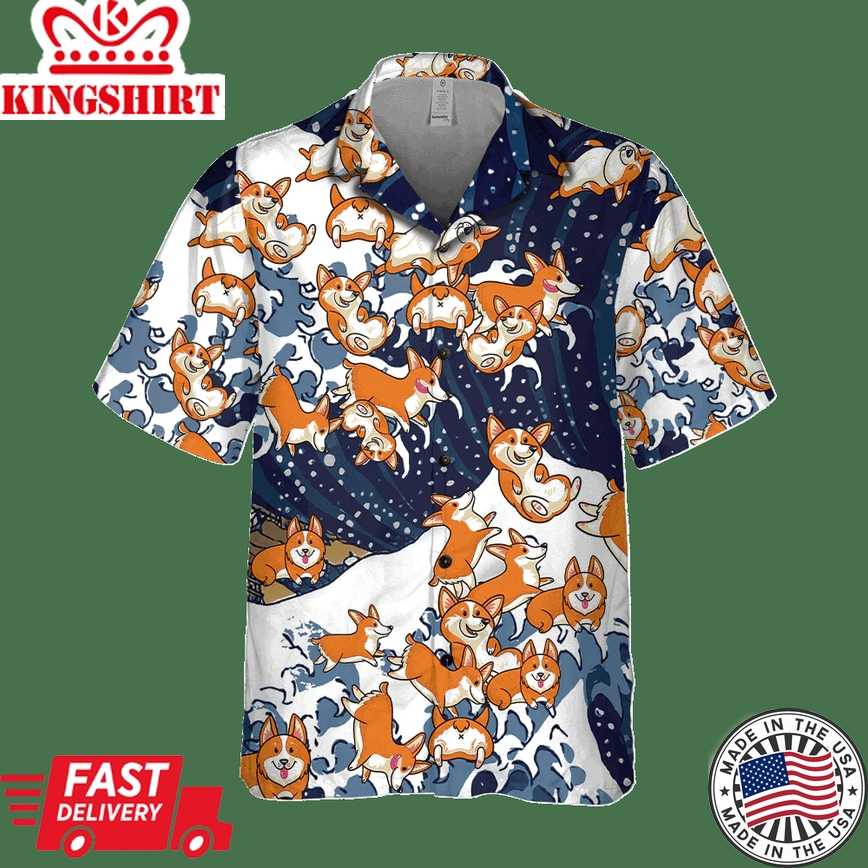 Corgi Trendy Hawaiian Shirt, Dog Trendy Hawaiian Shirt, Gift For Dog Lovers