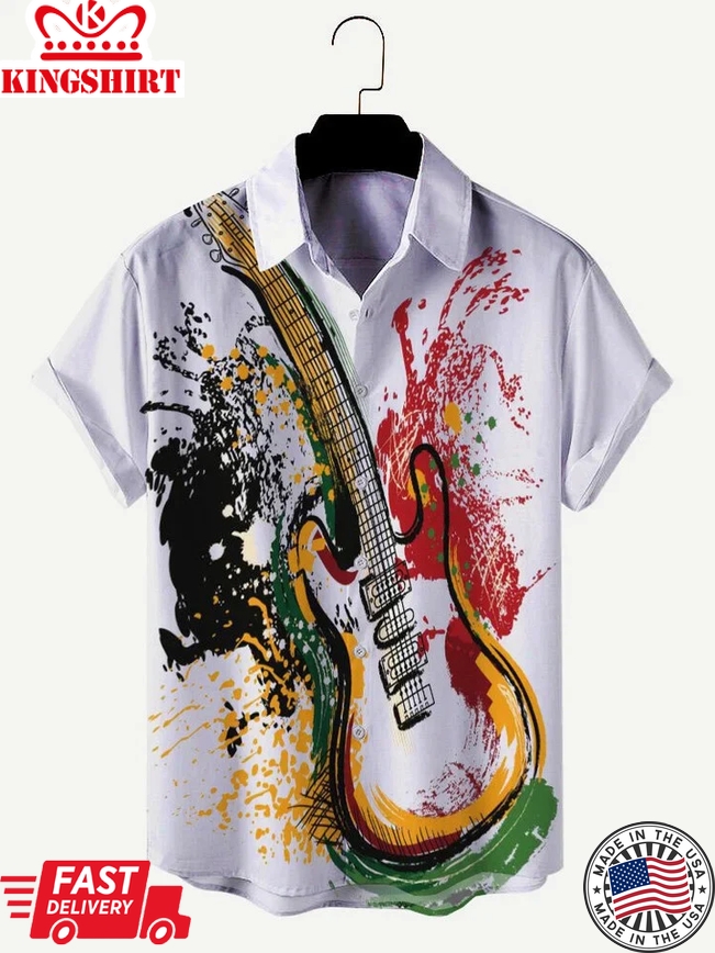 Crazy Guitar Hawaiian Aloha Shirts, Summer Gift For Men And Women