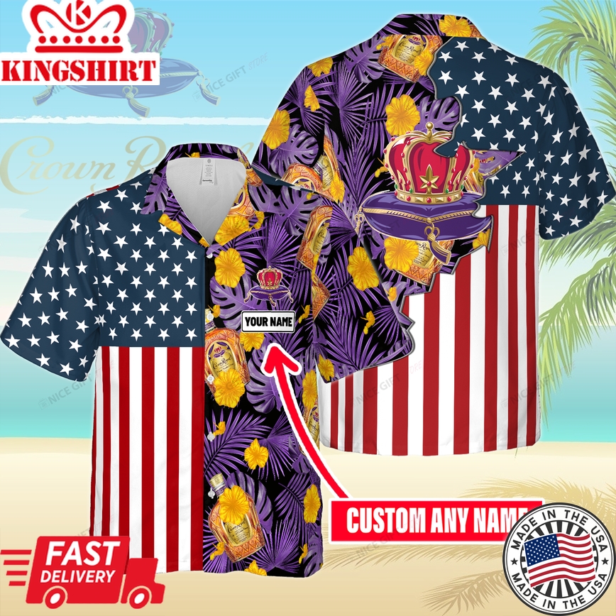 Crown Royal Custom Name Hawaiian Aloha Themed Shirt