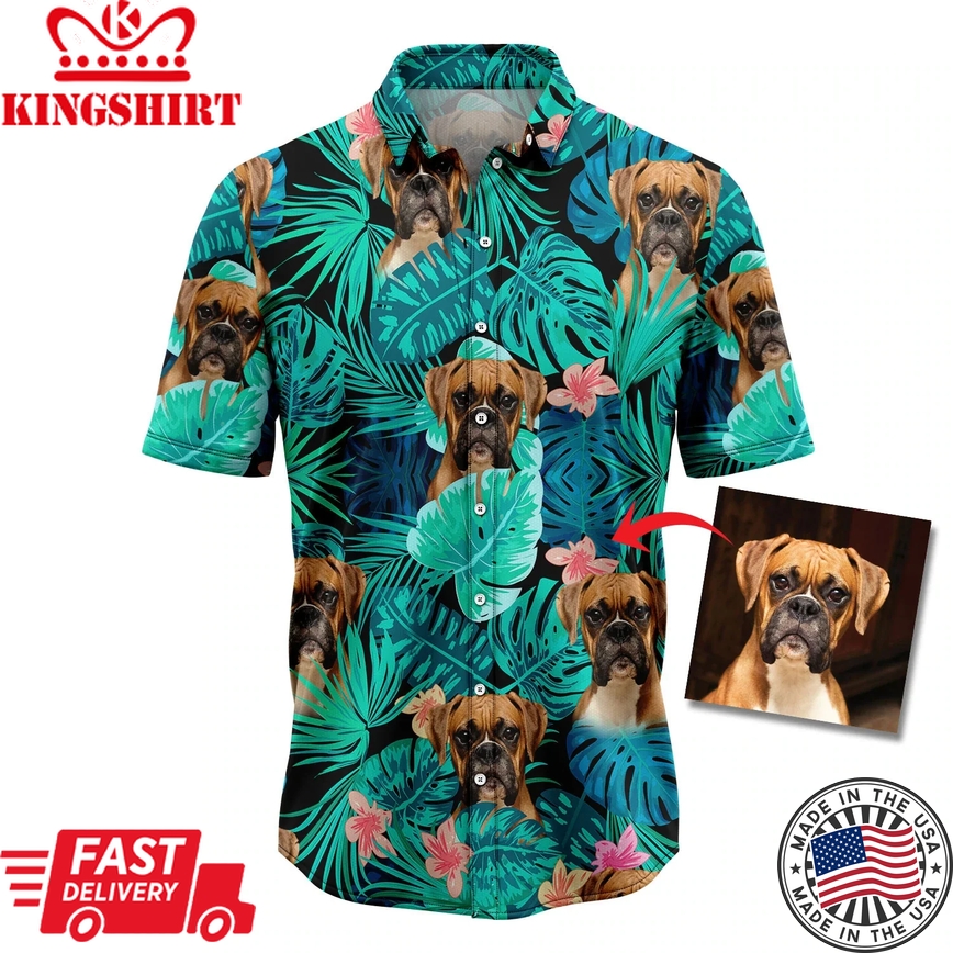 Custom Dog Face Tropical Trendy Hawaiian Shirt, Summer Trendy Hawaiian Shirts For Men, Women Aloha Beach Shirt