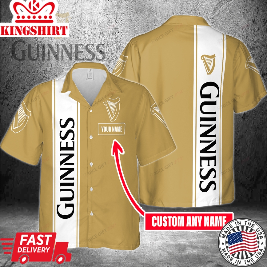 Custom Hawaiian Guinness Shirt with Personalized Name