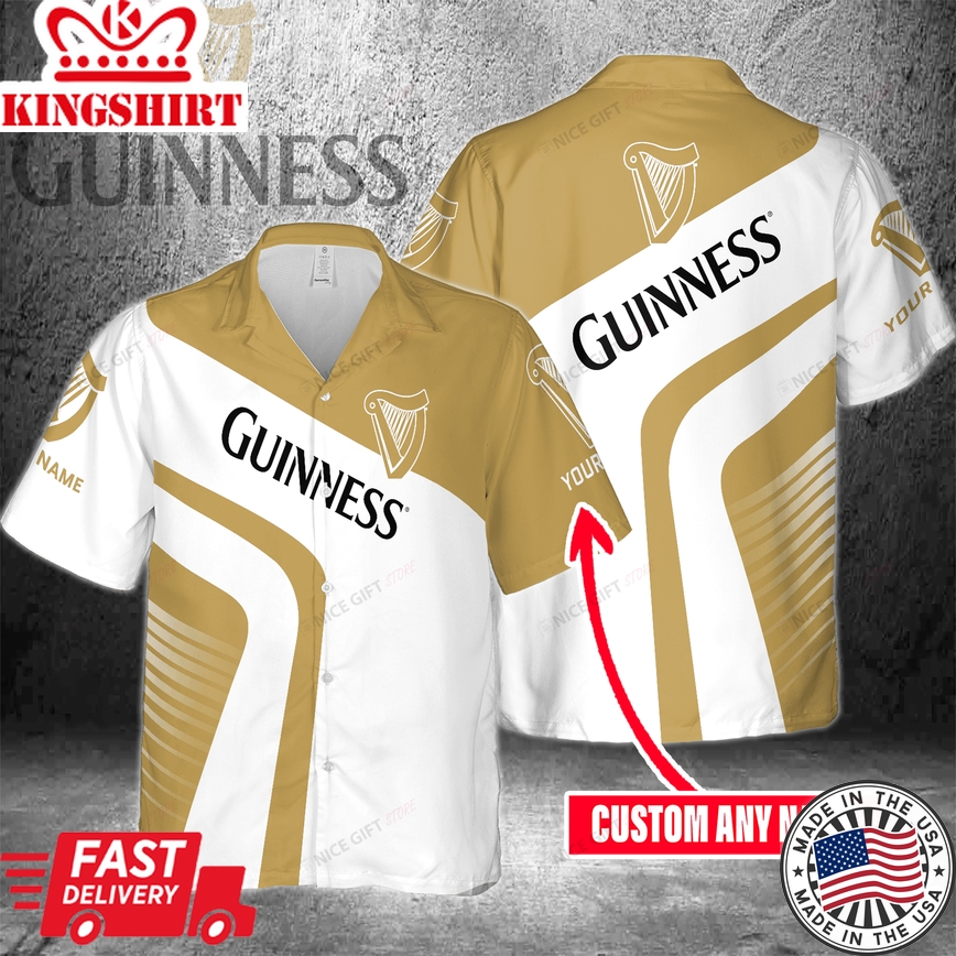 Custom Name Guinness Aloha Shirt for Tropical Getaways